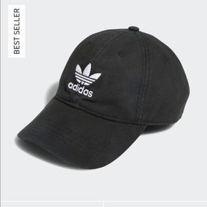 Black Adidas Relaxed Strap-Back Hat